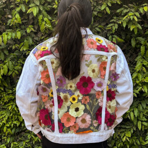 wildflower mesh denim jacket