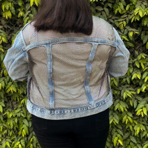 the midnight sparkle mesh denim jacket