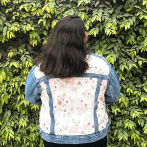sakura mesh denim jacket